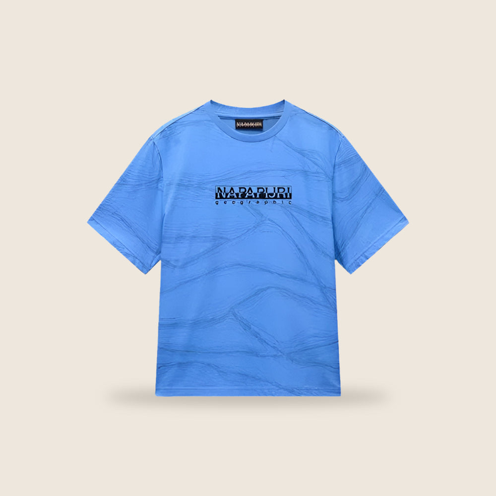 Tee-shirt Napapijri — Bleu azur imprimé