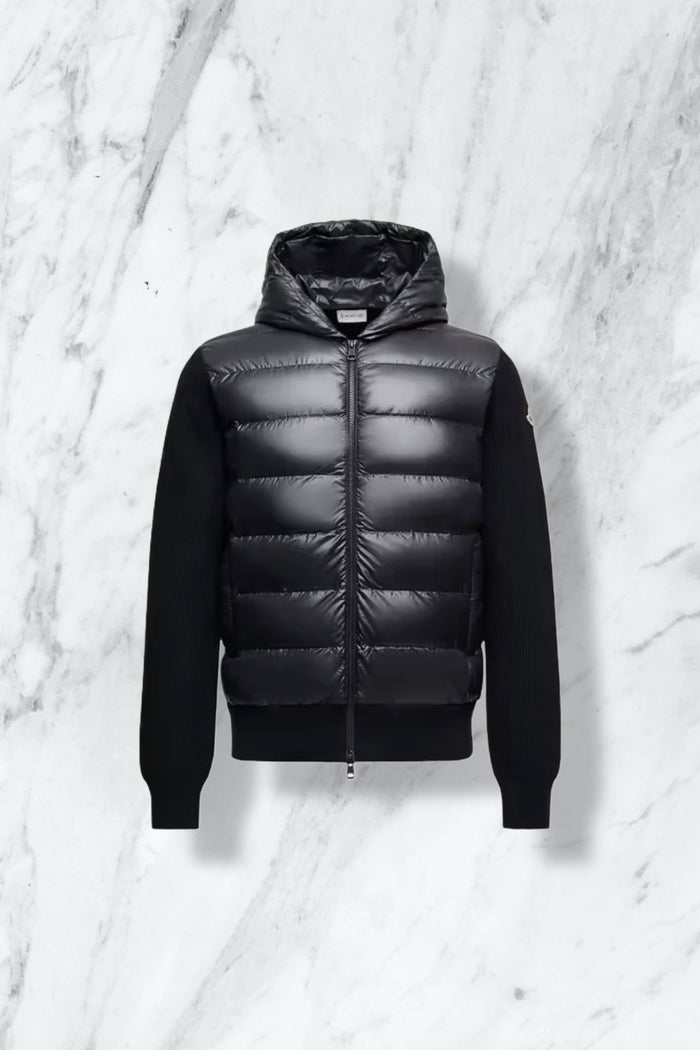 Cardigan Moncler — Zippé matelassé en laine — Wise