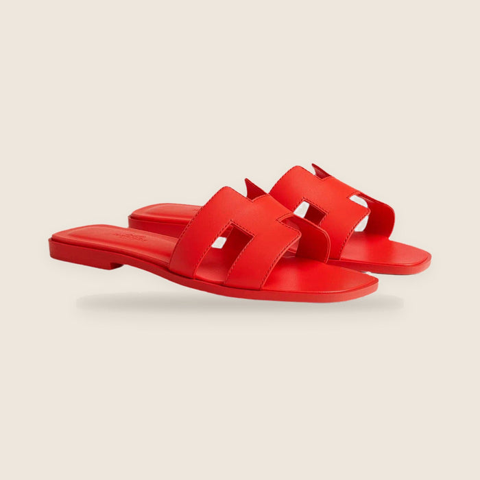 Claquettes Hermes Oran — Rouge