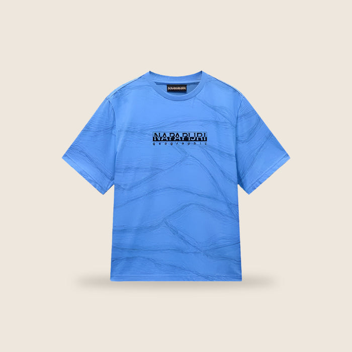 Tee-shirt Napapijri — Bleu azur imprimé