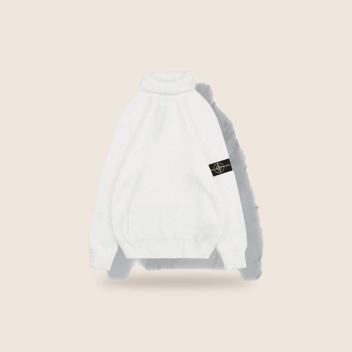 Stone Island Pull Coton — Blanc
